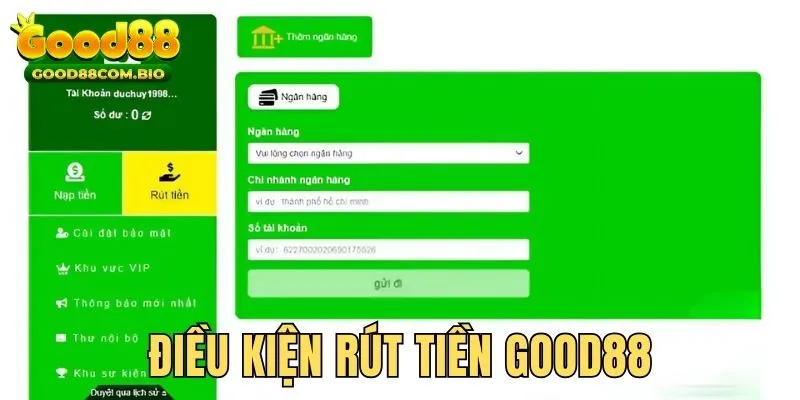 Quy định điều khoản rút tiền Good88 cần tuân thủ